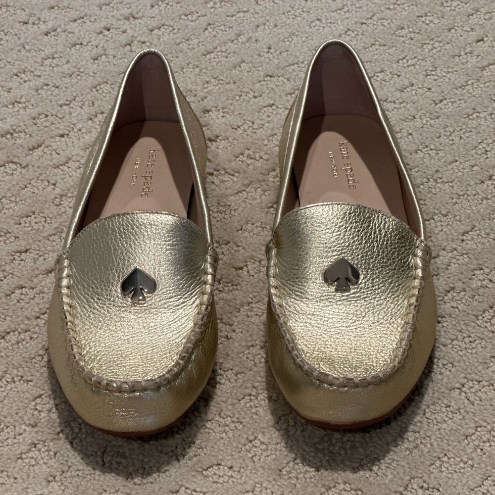 Kate Spade Gold Women’s 6.5 Carly loafers